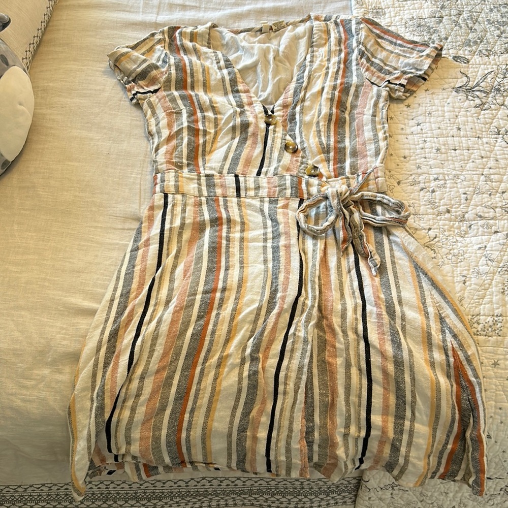 Striped Crossover Dress